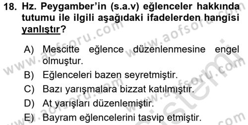 Günümüz Fıkıh Problemleri Dersi Ara Sınavı Deneme Sınav Soruları 18. Soru