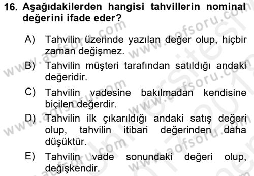 Günümüz Fıkıh Problemleri Dersi 2017 - 2018 Yılı (Final) Dönem Sonu Sınav Soruları 16. Soru