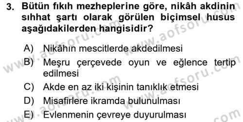 Günümüz Fıkıh Problemleri Dersi 2017 - 2018 Yılı (Final) Dönem Sonu Sınav Soruları 3. Soru