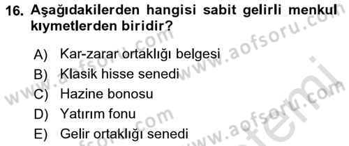 Günümüz Fıkıh Problemleri Dersi 2018 - 2019 Yılı 3 Ders Sınav Soruları 16. Soru
