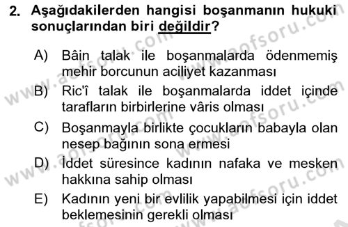 Günümüz Fıkıh Problemleri Dersi 2018 - 2019 Yılı 3 Ders Sınav Soruları 2. Soru