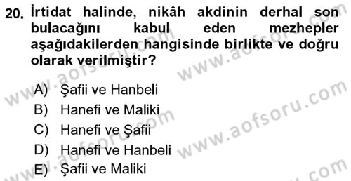 Günümüz Fıkıh Problemleri Dersi 2018 - 2019 Yılı 3 Ders Sınav Soruları 20. Soru