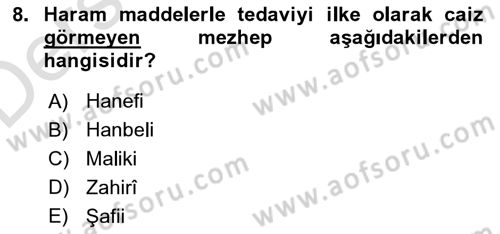 Günümüz Fıkıh Problemleri Dersi 2018 - 2019 Yılı 3 Ders Sınav Soruları 8. Soru
