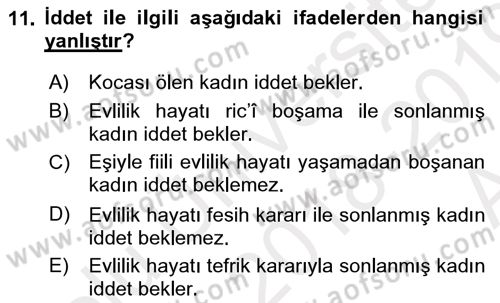 Günümüz Fıkıh Problemleri Dersi 2018 - 2019 Yılı (Vize) Ara Sınav Soruları 11. Soru