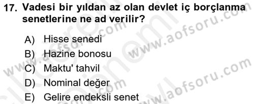 Günümüz Fıkıh Problemleri Dersi 2018 - 2019 Yılı (Final) Dönem Sonu Sınav Soruları 17. Soru