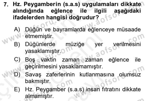 Günümüz Fıkıh Problemleri Dersi 2018 - 2019 Yılı (Final) Dönem Sonu Sınav Soruları 7. Soru