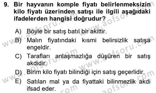 Günümüz Fıkıh Problemleri Dersi 2018 - 2019 Yılı (Final) Dönem Sonu Sınav Soruları 9. Soru