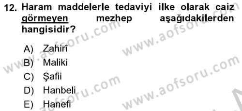 Günümüz Fıkıh Problemleri Dersi 2018 - 2019 Yılı Yaz Okulu Sınav Soruları 12. Soru