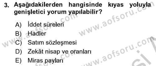 Günümüz Fıkıh Problemleri Dersi 2018 - 2019 Yılı Yaz Okulu Sınav Soruları 3. Soru