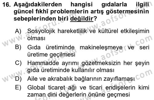 Günümüz Fıkıh Problemleri Dersi 2019 - 2020 Yılı (Vize) Ara Sınav Soruları 16. Soru