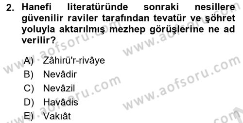 Günümüz Fıkıh Problemleri Dersi 2019 - 2020 Yılı (Vize) Ara Sınav Soruları 2. Soru