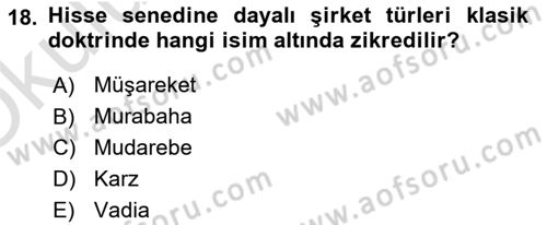 Günümüz Fıkıh Problemleri Dersi 2020 - 2021 Yılı Yaz Okulu Sınav Soruları 18. Soru
