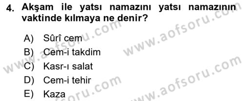 Günümüz Fıkıh Problemleri Dersi 2020 - 2021 Yılı Yaz Okulu Sınav Soruları 4. Soru