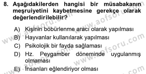 Günümüz Fıkıh Problemleri Dersi 2020 - 2021 Yılı Yaz Okulu Sınav Soruları 8. Soru