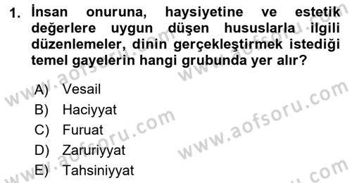 Günümüz Fıkıh Problemleri Dersi 2021 - 2022 Yılı (Final) Dönem Sonu Sınav Soruları 1. Soru