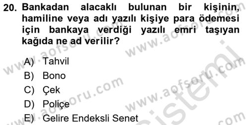 Günümüz Fıkıh Problemleri Dersi 2021 - 2022 Yılı (Final) Dönem Sonu Sınav Soruları 20. Soru