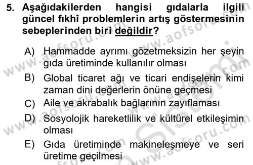Günümüz Fıkıh Problemleri Dersi 2021 - 2022 Yılı (Final) Dönem Sonu Sınav Soruları 5. Soru