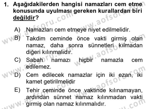 Günümüz Fıkıh Problemleri Dersi 2021 - 2022 Yılı Yaz Okulu Sınav Soruları 1. Soru