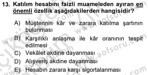 Günümüz Fıkıh Problemleri Dersi 2021 - 2022 Yılı Yaz Okulu Sınav Soruları 13. Soru