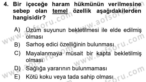 Günümüz Fıkıh Problemleri Dersi 2021 - 2022 Yılı Yaz Okulu Sınav Soruları 4. Soru