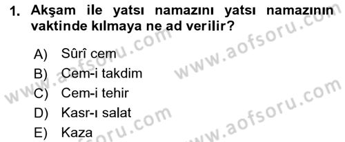 Günümüz Fıkıh Problemleri Dersi 2022 - 2023 Yılı (Final) Dönem Sonu Sınav Soruları 1. Soru