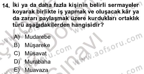 Günümüz Fıkıh Problemleri Dersi 2022 - 2023 Yılı (Final) Dönem Sonu Sınav Soruları 14. Soru