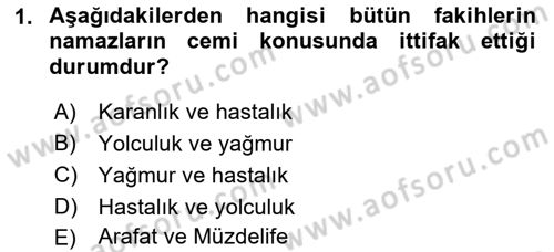 Günümüz Fıkıh Problemleri Dersi 2022 - 2023 Yılı Yaz Okulu Sınav Soruları 1. Soru