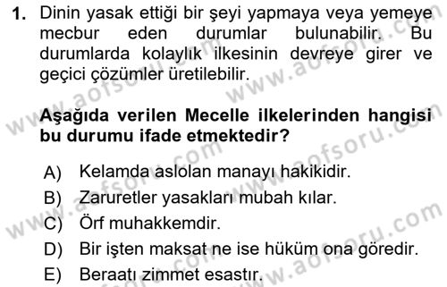 Günümüz Fıkıh Problemleri Dersi 2023 - 2024 Yılı (Vize) Ara Sınav Soruları 1. Soru