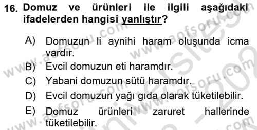 Günümüz Fıkıh Problemleri Dersi 2023 - 2024 Yılı (Vize) Ara Sınav Soruları 16. Soru