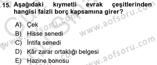 Günümüz Fıkıh Problemleri Dersi 2023 - 2024 Yılı (Final) Dönem Sonu Sınav Soruları 15. Soru