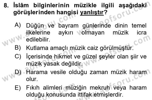 Günümüz Fıkıh Problemleri Dersi 2023 - 2024 Yılı (Final) Dönem Sonu Sınav Soruları 8. Soru