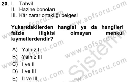 Günümüz Fıkıh Problemleri Dersi 2023 - 2024 Yılı Yaz Okulu Sınav Soruları 20. Soru