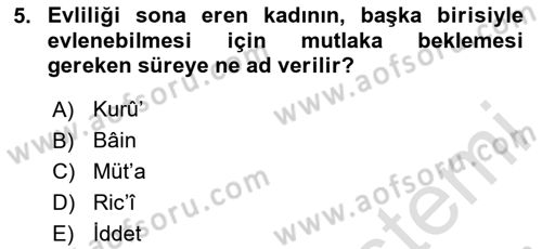 Günümüz Fıkıh Problemleri Dersi 2023 - 2024 Yılı Yaz Okulu Sınav Soruları 5. Soru