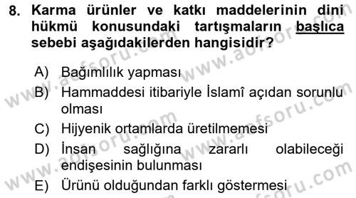 Günümüz Fıkıh Problemleri Dersi 2023 - 2024 Yılı Yaz Okulu Sınav Soruları 8. Soru