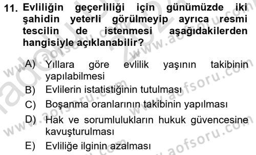 Günümüz Fıkıh Problemleri Dersi Ara Sınavı Deneme Sınav Soruları 11. Soru