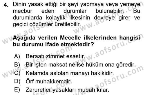 Günümüz Fıkıh Problemleri Dersi 2024 - 2025 Yılı (Vize) Ara Sınav Soruları 4. Soru