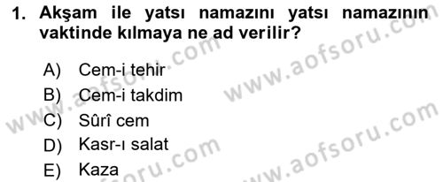 Günümüz Fıkıh Problemleri Dersi 2024 - 2025 Yılı (Final) Dönem Sonu Sınav Soruları 1. Soru