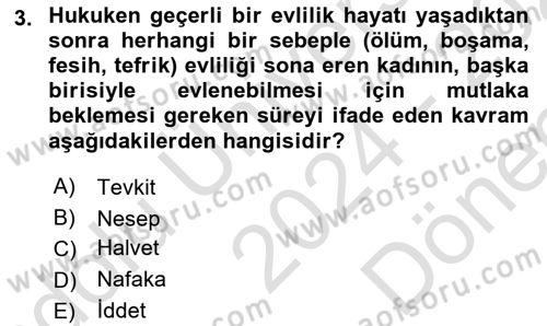 Günümüz Fıkıh Problemleri Dersi 2024 - 2025 Yılı (Final) Dönem Sonu Sınav Soruları 3. Soru
