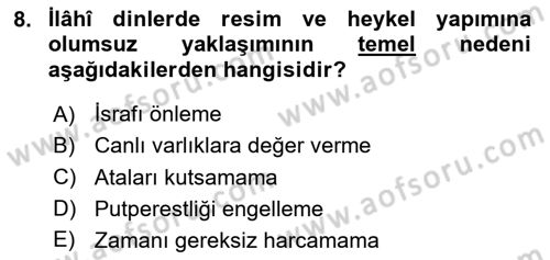 Günümüz Fıkıh Problemleri Dersi 2024 - 2025 Yılı (Final) Dönem Sonu Sınav Soruları 8. Soru