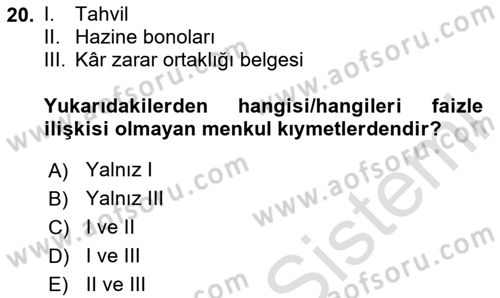 Günümüz Fıkıh Problemleri Dersi 2024 - 2025 Yılı Yaz Okulu Sınav Soruları 20. Soru