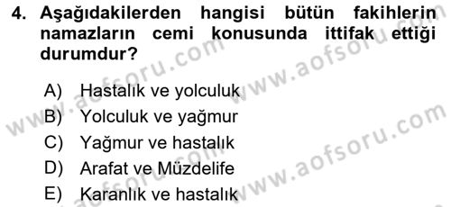 Günümüz Fıkıh Problemleri Dersi 2024 - 2025 Yılı Yaz Okulu Sınav Soruları 4. Soru