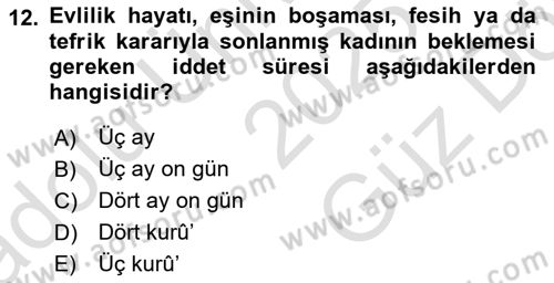 Günümüz Fıkıh Problemleri Dersi 2025 - 2026 Yılı (Vize) Ara Sınav Soruları 12. Soru