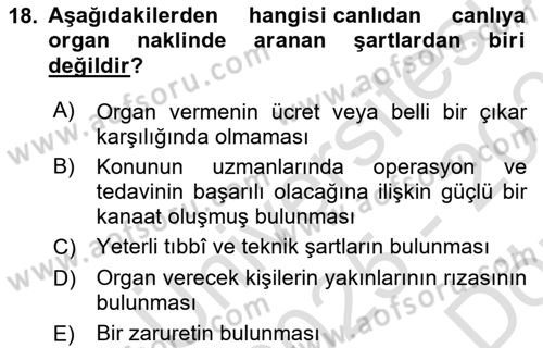 Günümüz Fıkıh Problemleri Dersi 2025 - 2026 Yılı (Vize) Ara Sınav Soruları 18. Soru