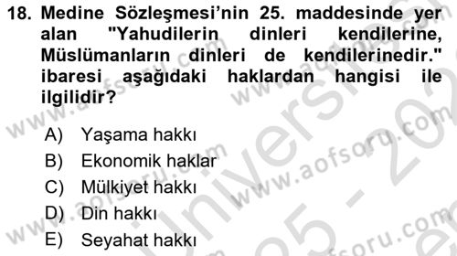 Günümüz Fıkıh Problemleri Dersi 2025 - 2026 Yılı (Final) Dönem Sonu Sınav Soruları 18. Soru