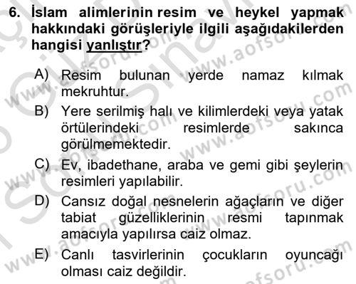 Günümüz Fıkıh Problemleri Dersi 2025 - 2026 Yılı (Final) Dönem Sonu Sınav Soruları 6. Soru