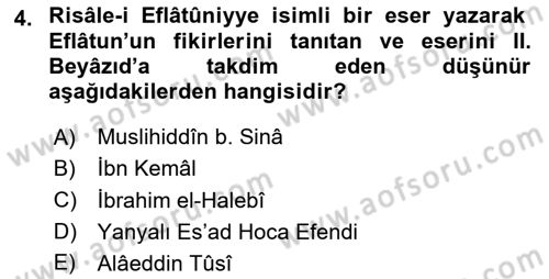 İslam Düşünce Tarihi Dersi 2025 - 2026 Yılı (Vize) Ara Sınav Soruları 4. Soru