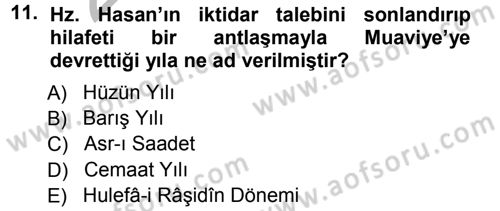 İslam Mezhepleri Tarihi Dersi 2012 - 2013 Yılı (Vize) Ara Sınav Soruları 11. Soru