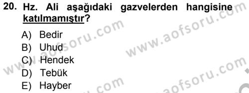 İslam Mezhepleri Tarihi Dersi 2012 - 2013 Yılı (Vize) Ara Sınav Soruları 20. Soru