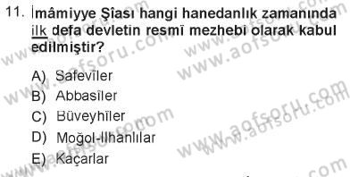 İslam Mezhepleri Tarihi Dersi 2012 - 2013 Yılı Tek Ders Sınav Soruları 11. Soru