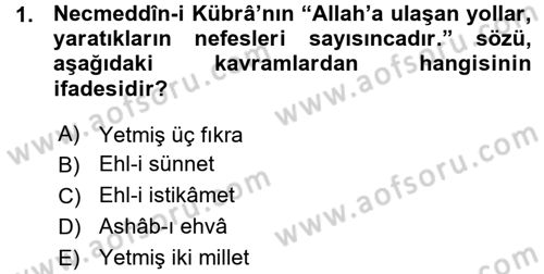 İslam Mezhepleri Tarihi Dersi 2015 - 2016 Yılı (Vize) Ara Sınav Soruları 1. Soru